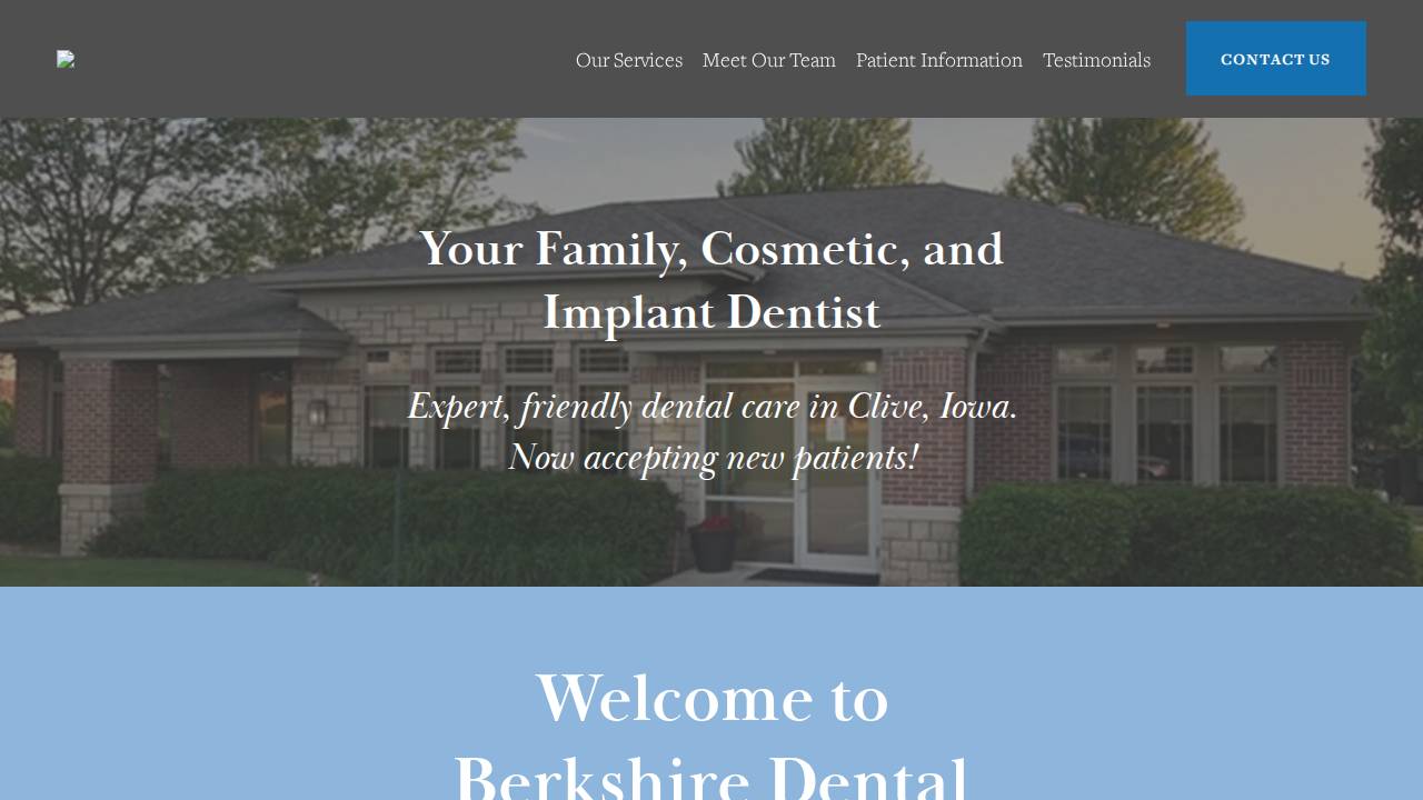 Berkshire Dental website screenshot