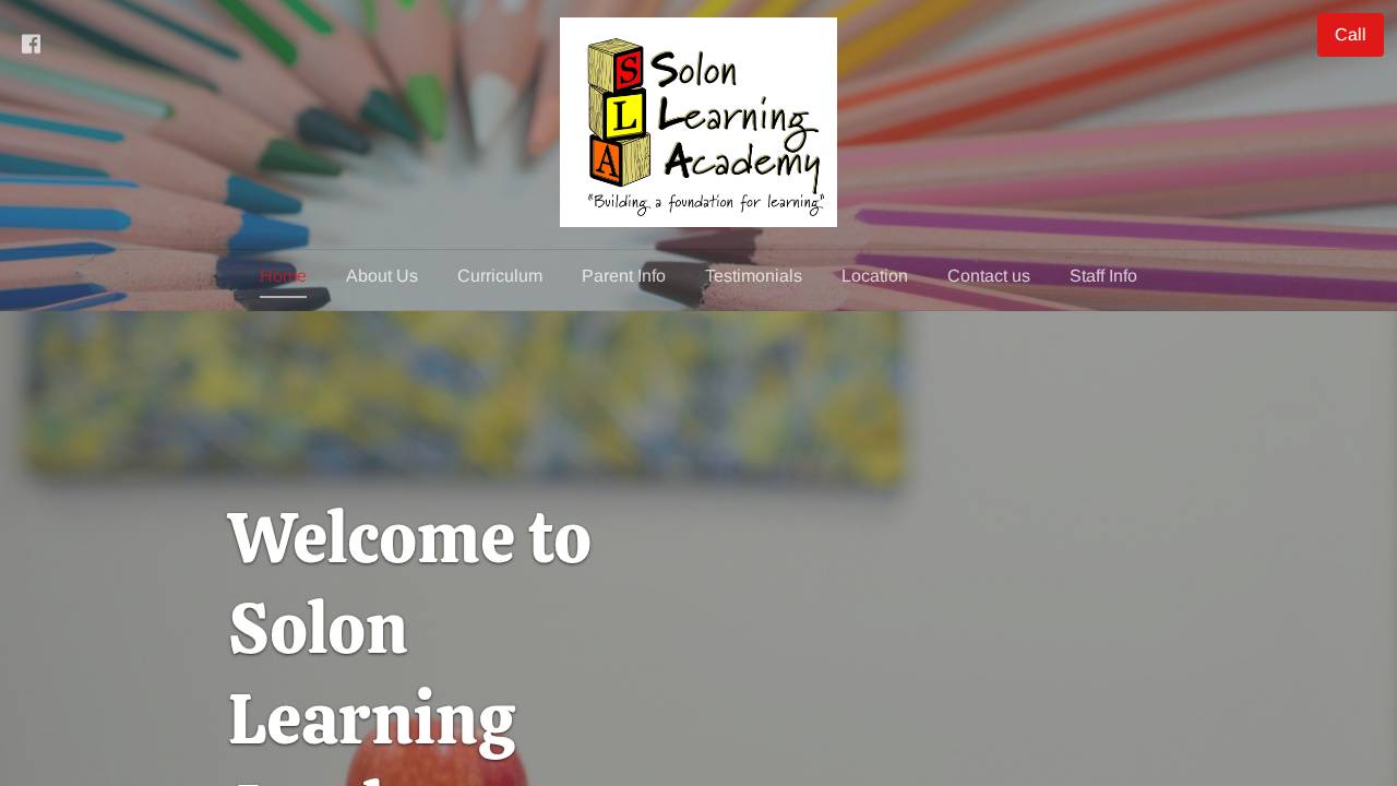 Solon Learning Academy LLC website screenshot