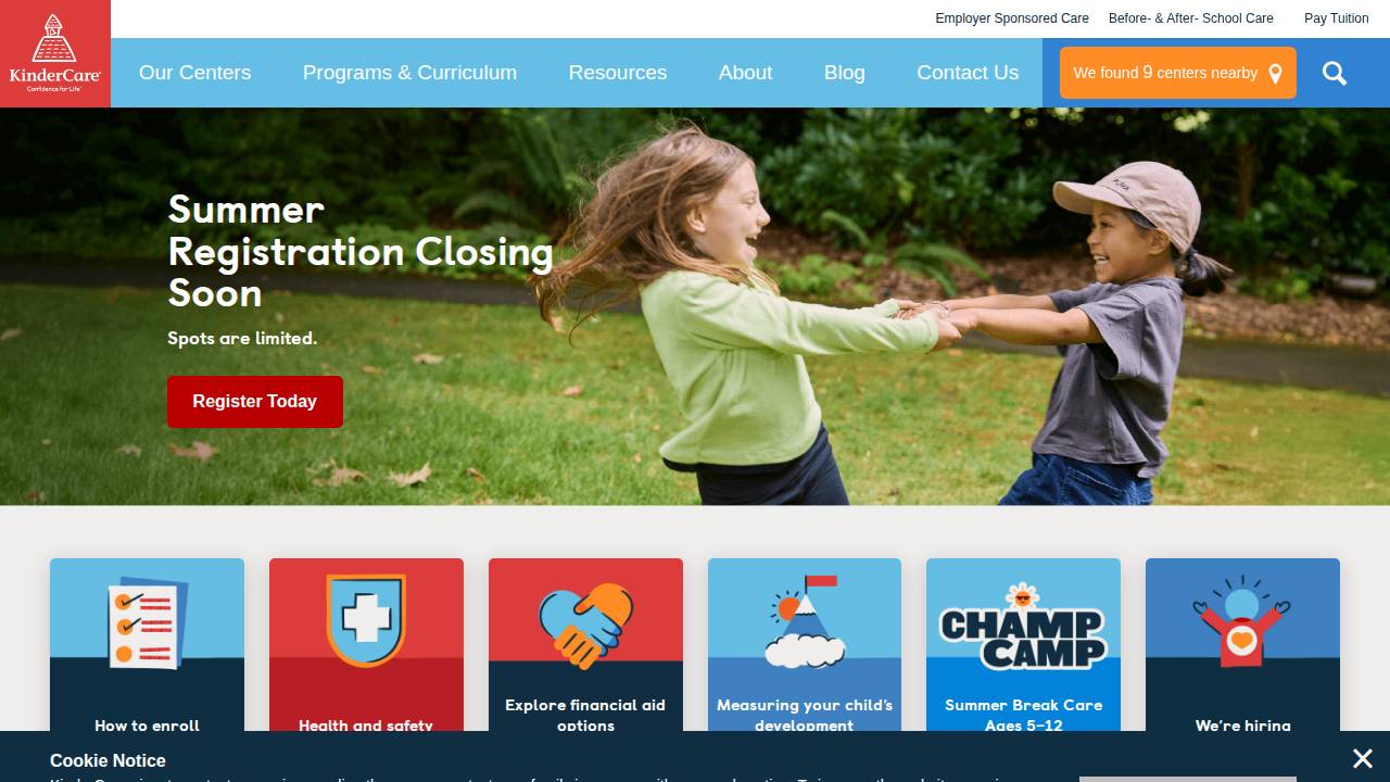 Pleasant Hill KinderCare website screenshot