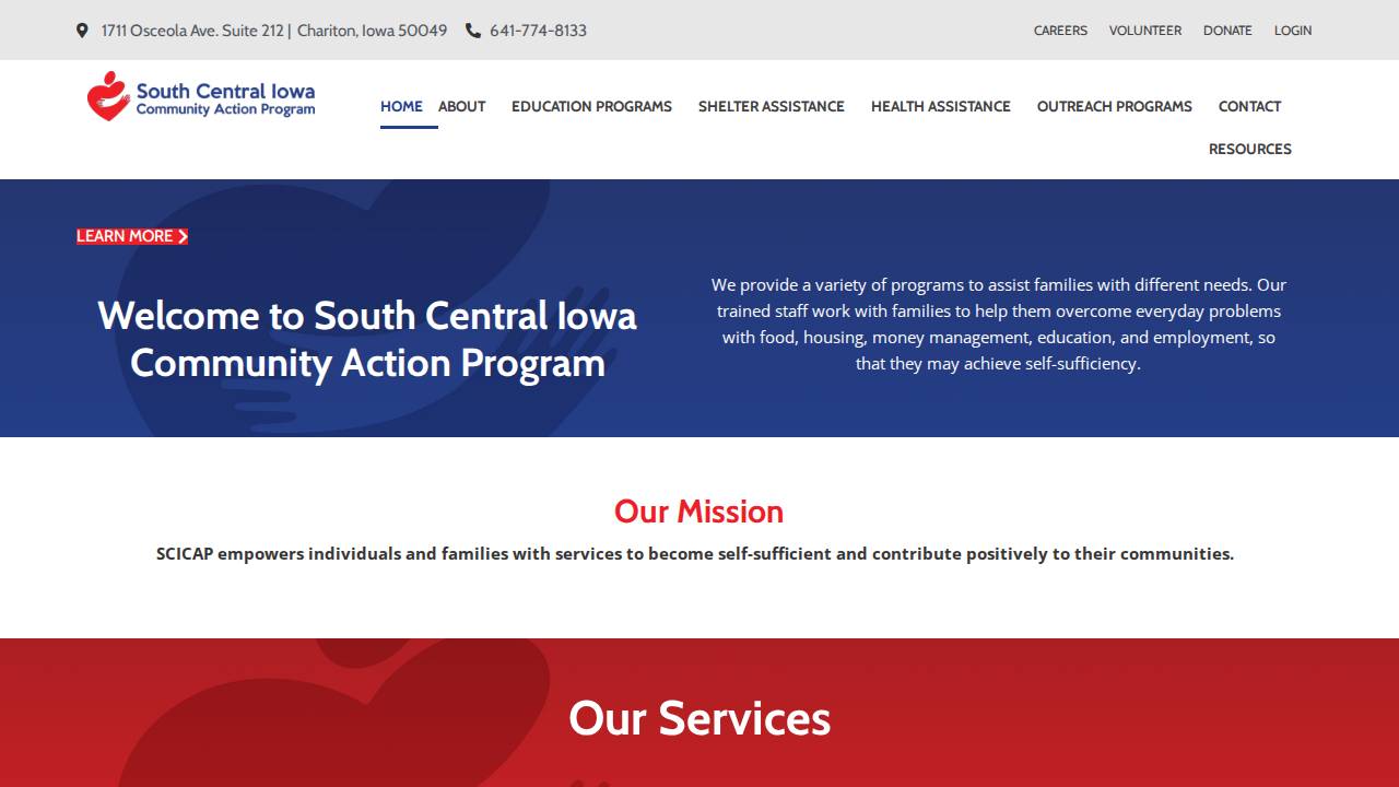 SCICAP-Chariton Head Start website screenshot