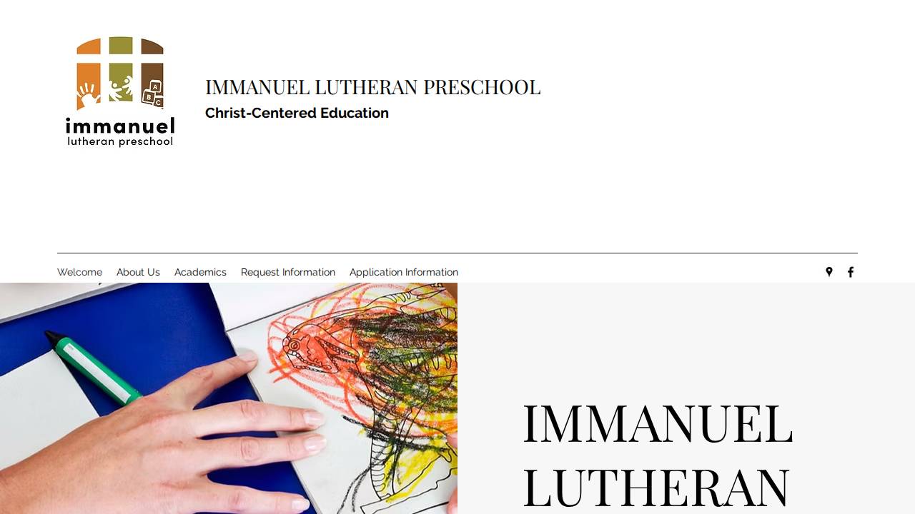 Immanuel Lutheran Preschool website screenshot