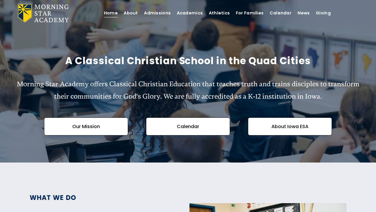 Morning Star Academy website screenshot