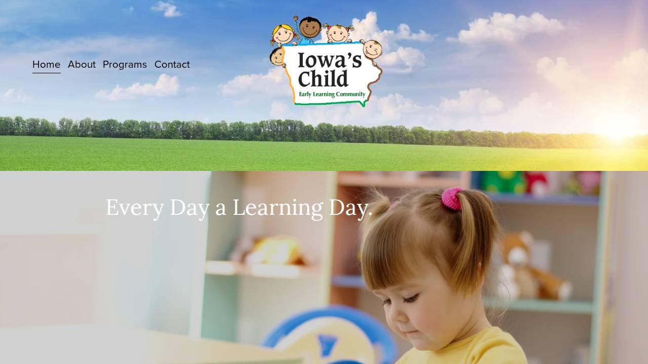 Iowa's Child Early Learning Community website screenshot