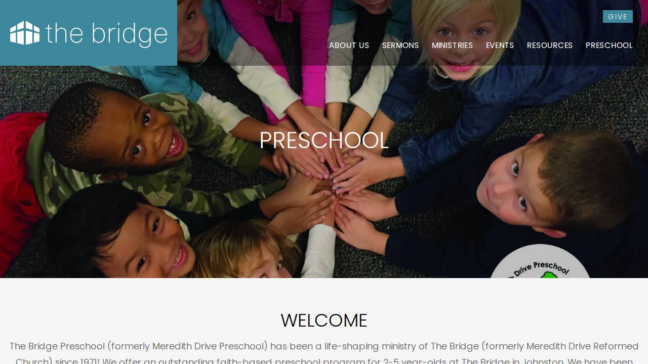 The Bridge Preschool website screenshot