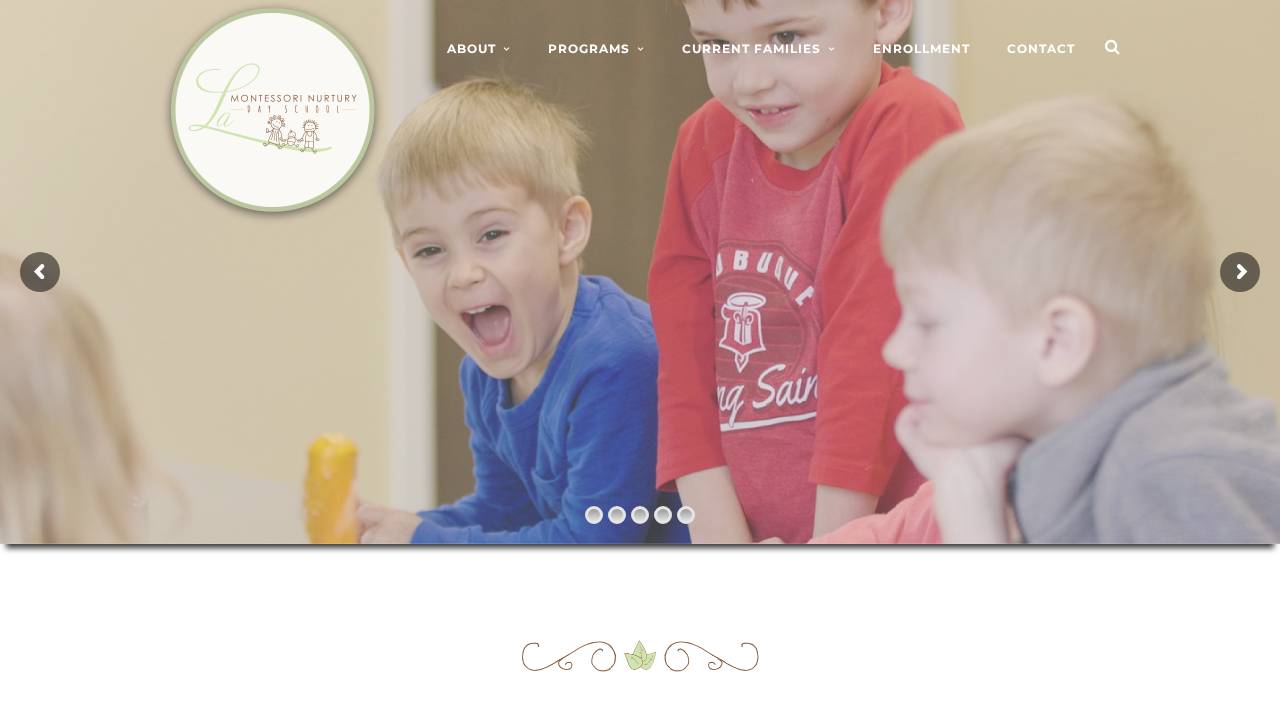 La Montessori Nurtury Inc website screenshot