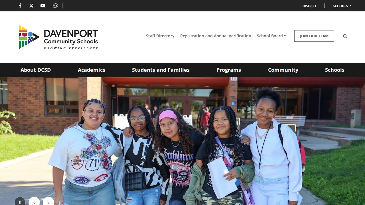 Davenport Schools/McKinley Elementary Stepping Stones website screenshot