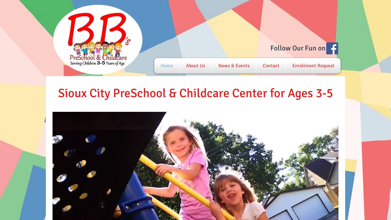 BB's Preschool & Childcare website screenshot