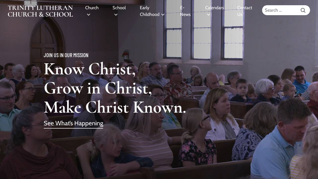 Trinity Lutheran School Early Childhood website screenshot