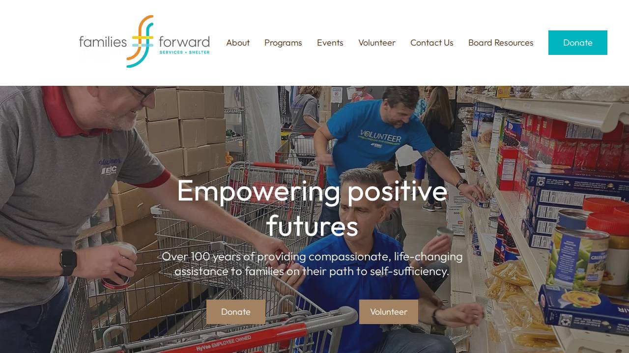 Families Forward Child Development Center website screenshot