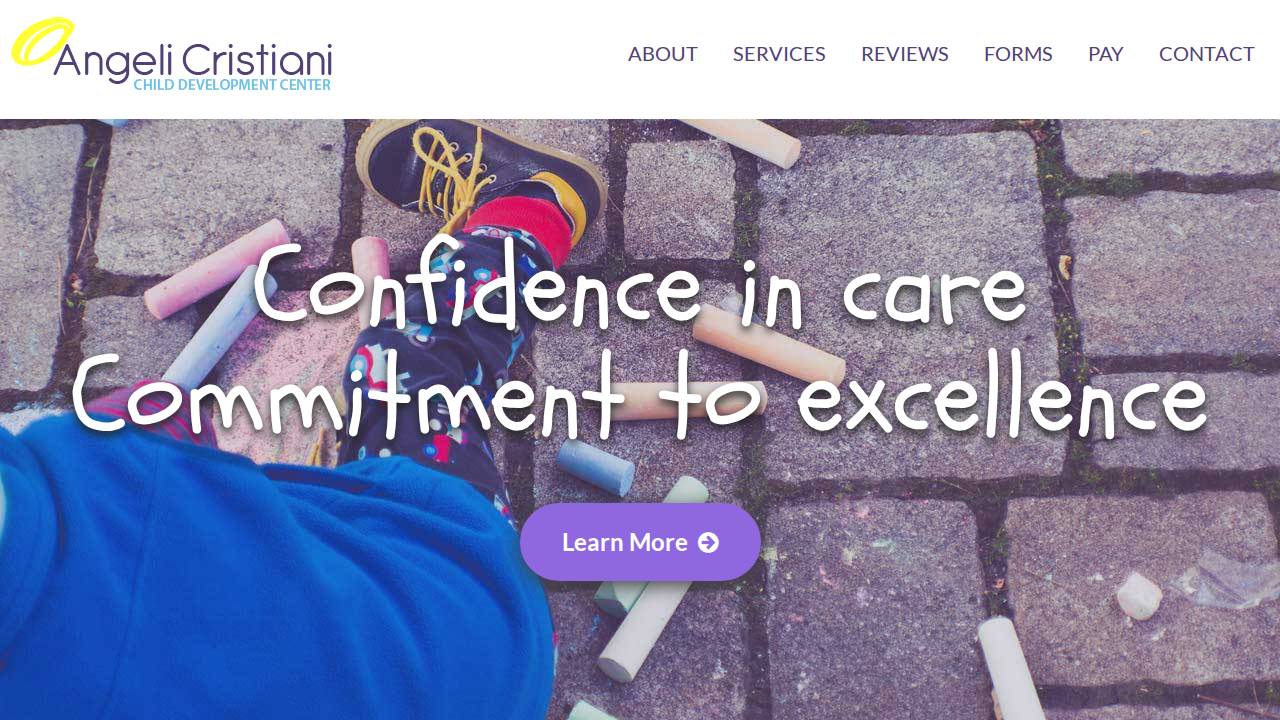 Angeli Cristiani Childcare website screenshot