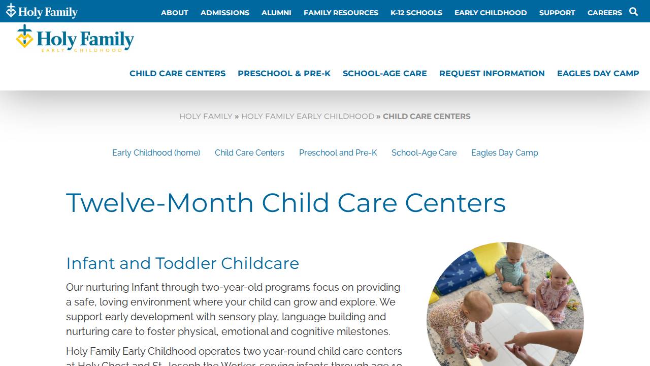 Holy Ghost Early Childhood website screenshot