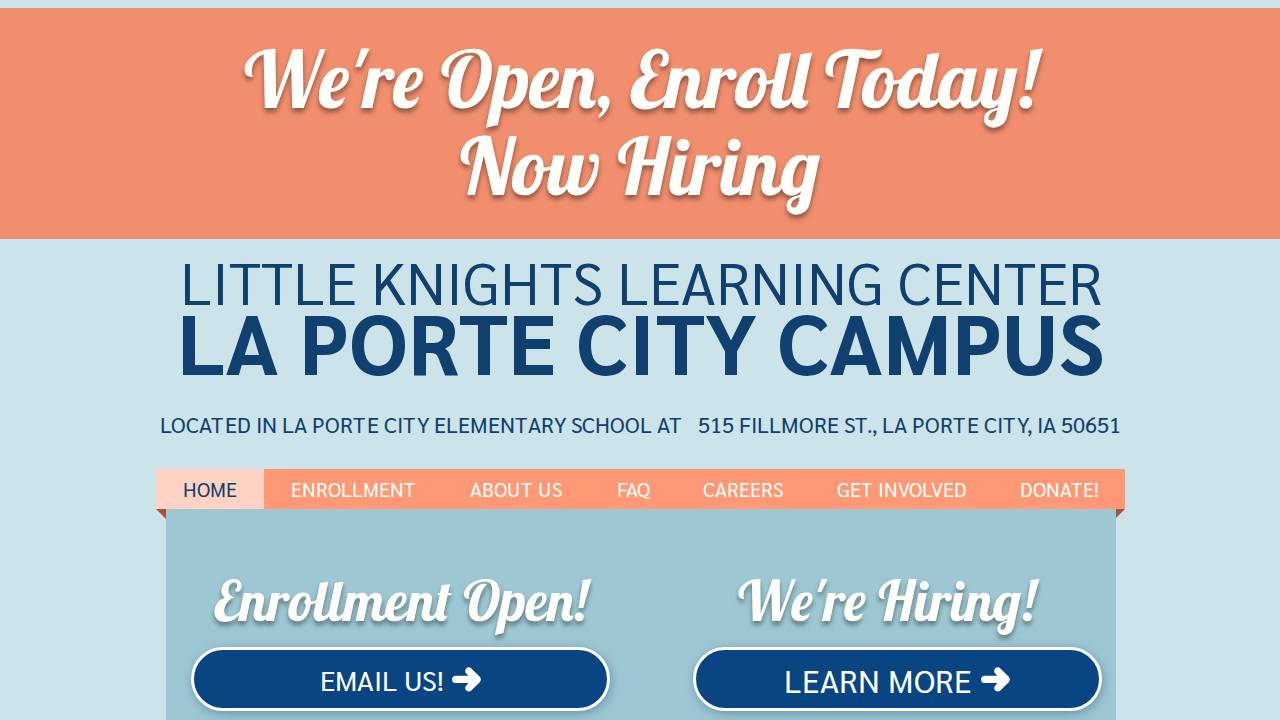 Little Knights Learning Center-LPCC website screenshot