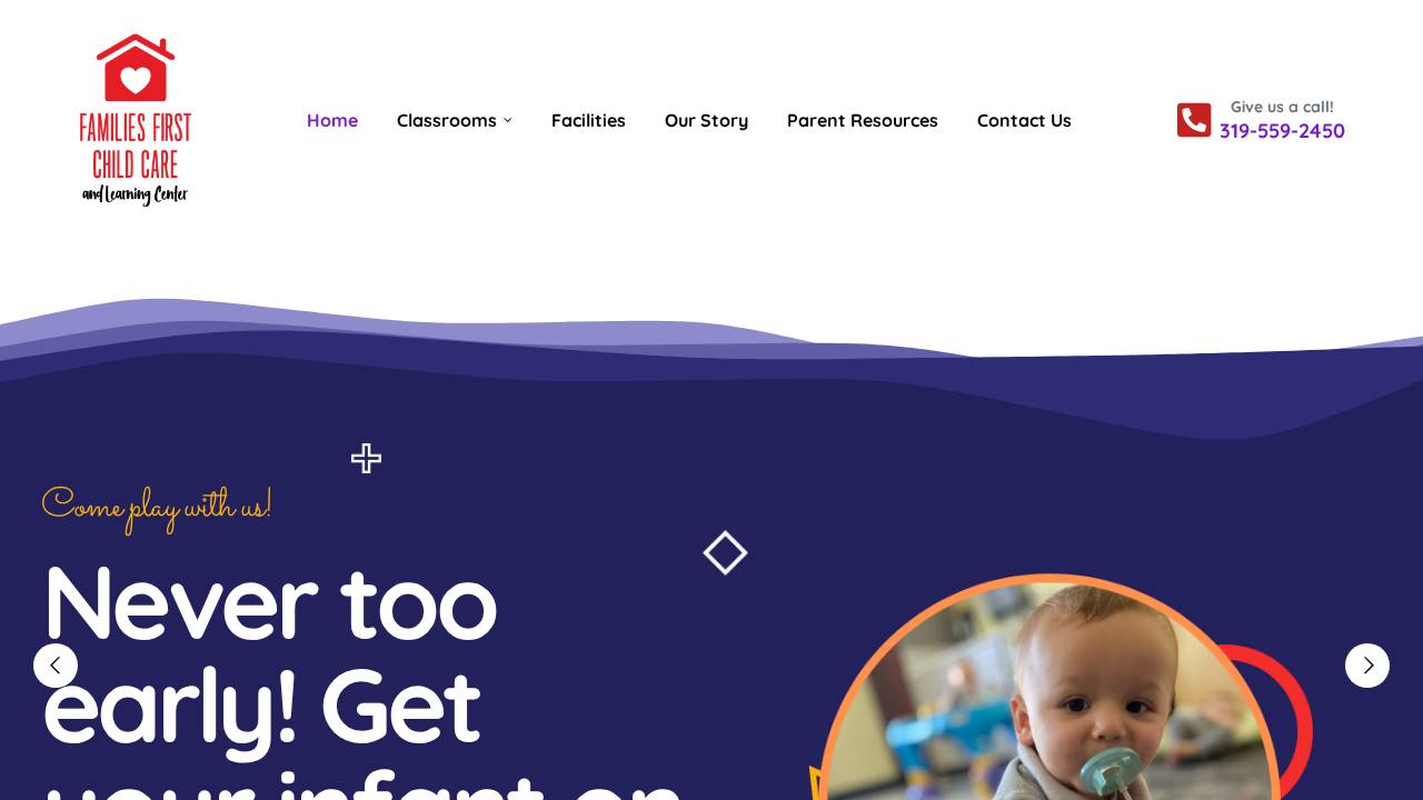 Families First Child Care and Learning Center website screenshot