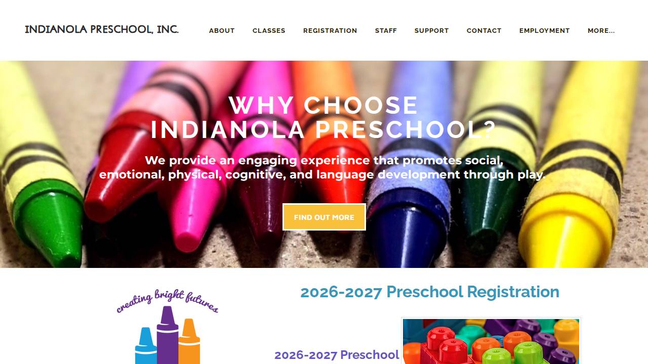 Indianola Preschool Inc website screenshot