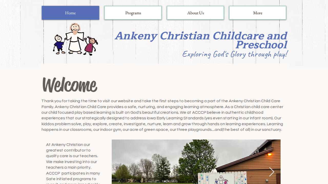 Ankeny Christian Childcare website screenshot