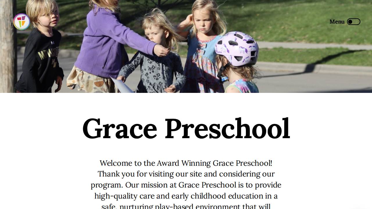Grace Preschool website screenshot
