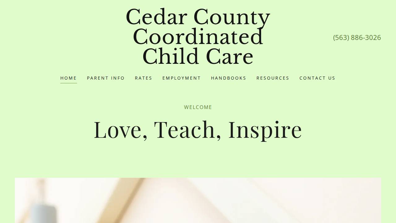 Cedar County Coordinated Child Care Inc website screenshot