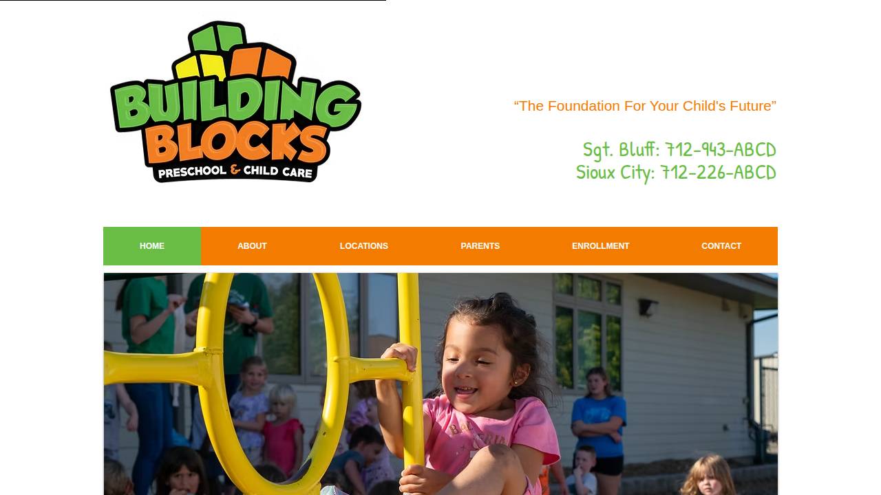 Building Blocks Childcare & Preschool website screenshot