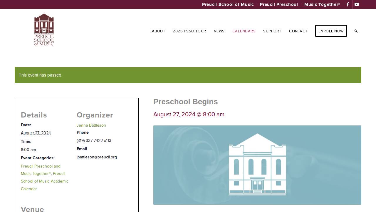 Morris Early Childhood Center website screenshot
