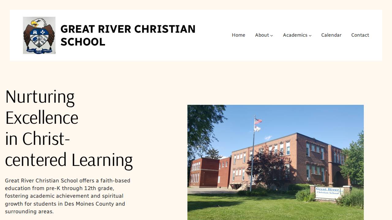 Great River Christian School & Preschool website screenshot