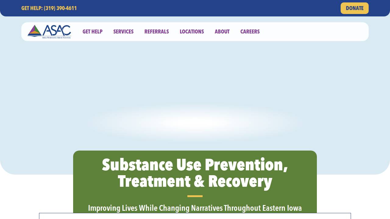 ASAC Heart of Iowa Child Care Center website screenshot