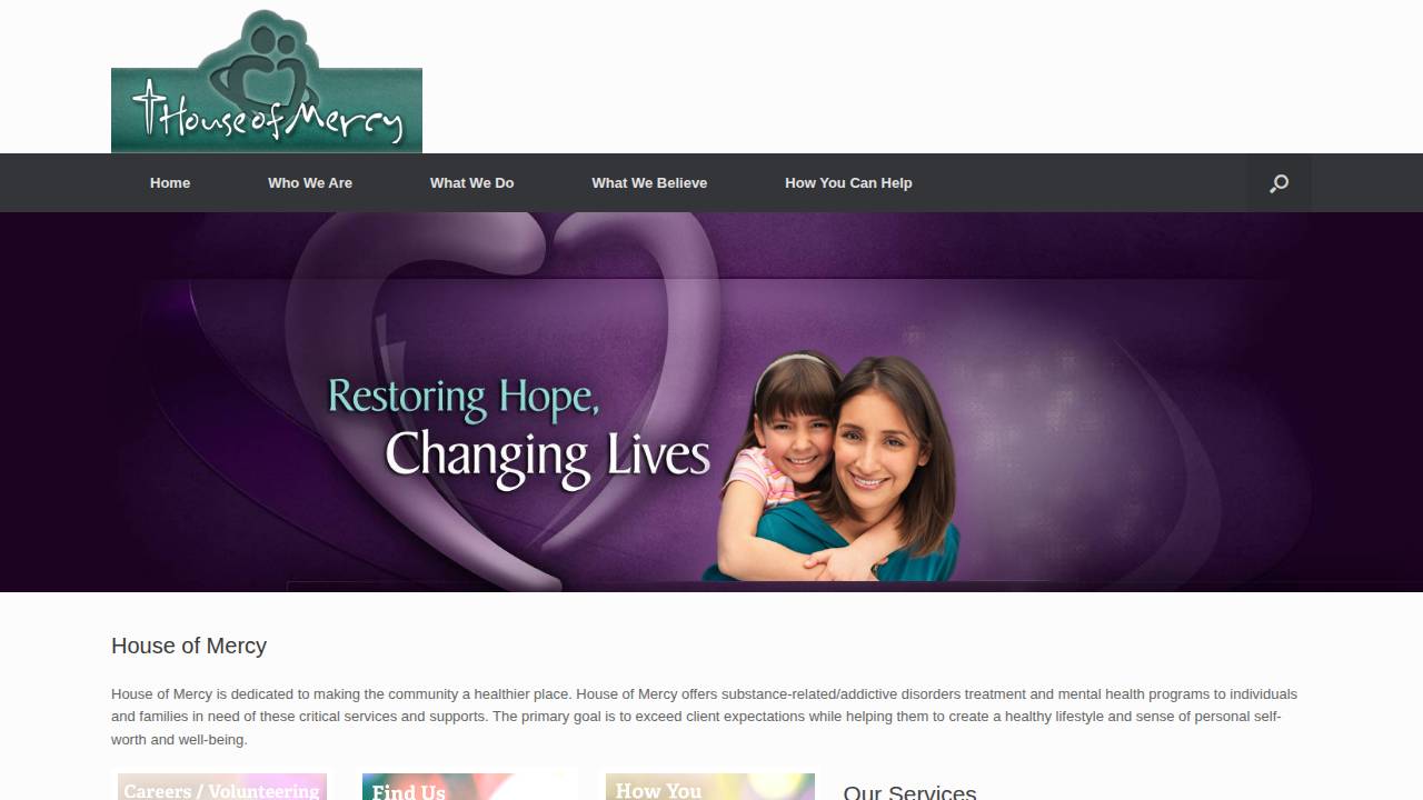 House of Mercy Child Development Center website screenshot