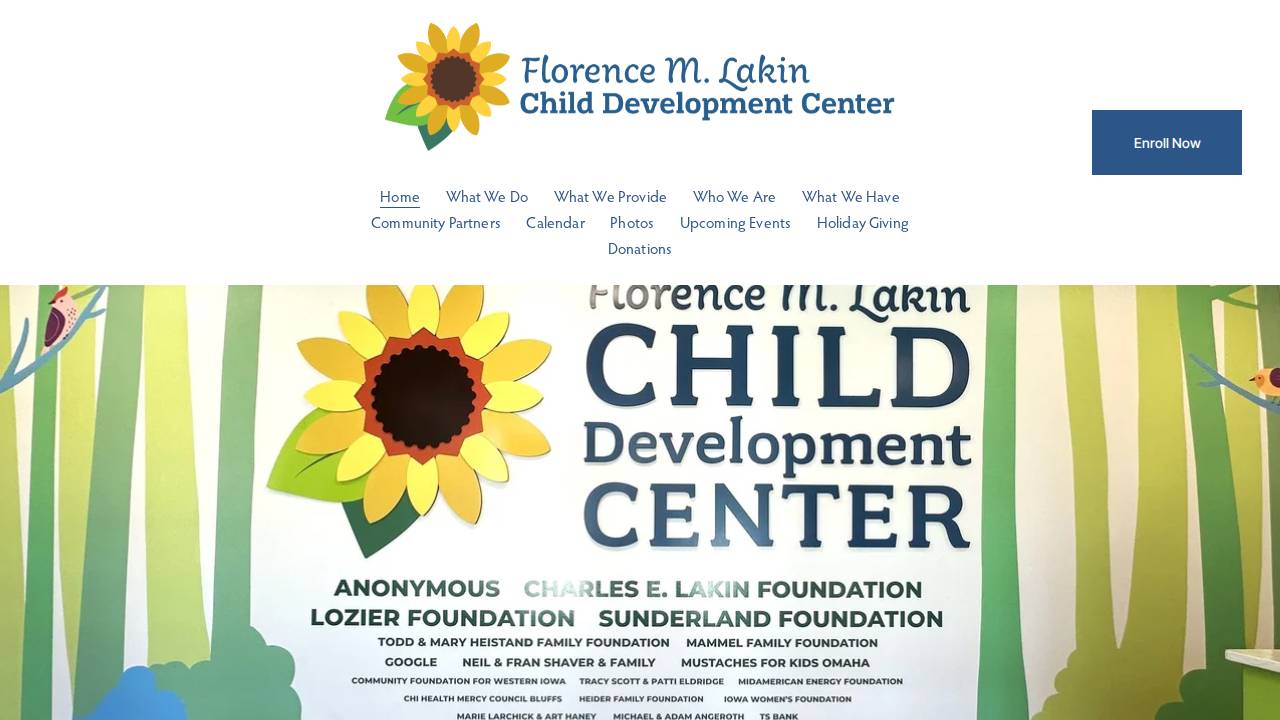 Florence M. Lakin Child Development Center website screenshot