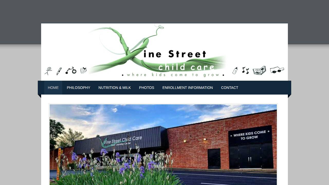 Vine Street Child Care Inc website screenshot