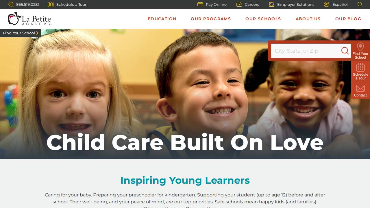 La Petite Academy - Des Moines website screenshot