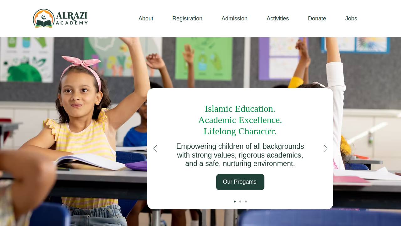 ALRazi Academy website screenshot