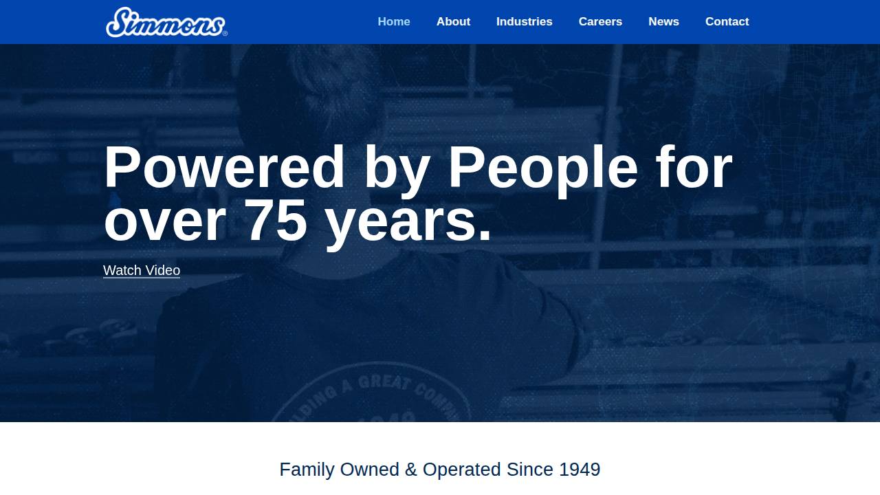 Simmons Foods website screenshot