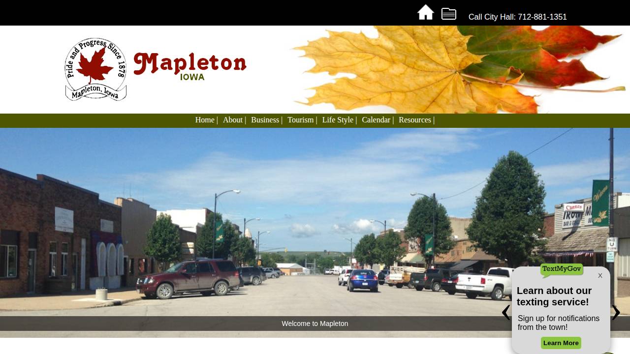 Main Street Spirits / Mapleton website screenshot