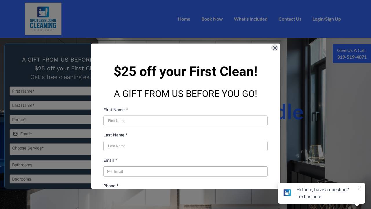 Spotless John Cleaning Llc, Home website screenshot