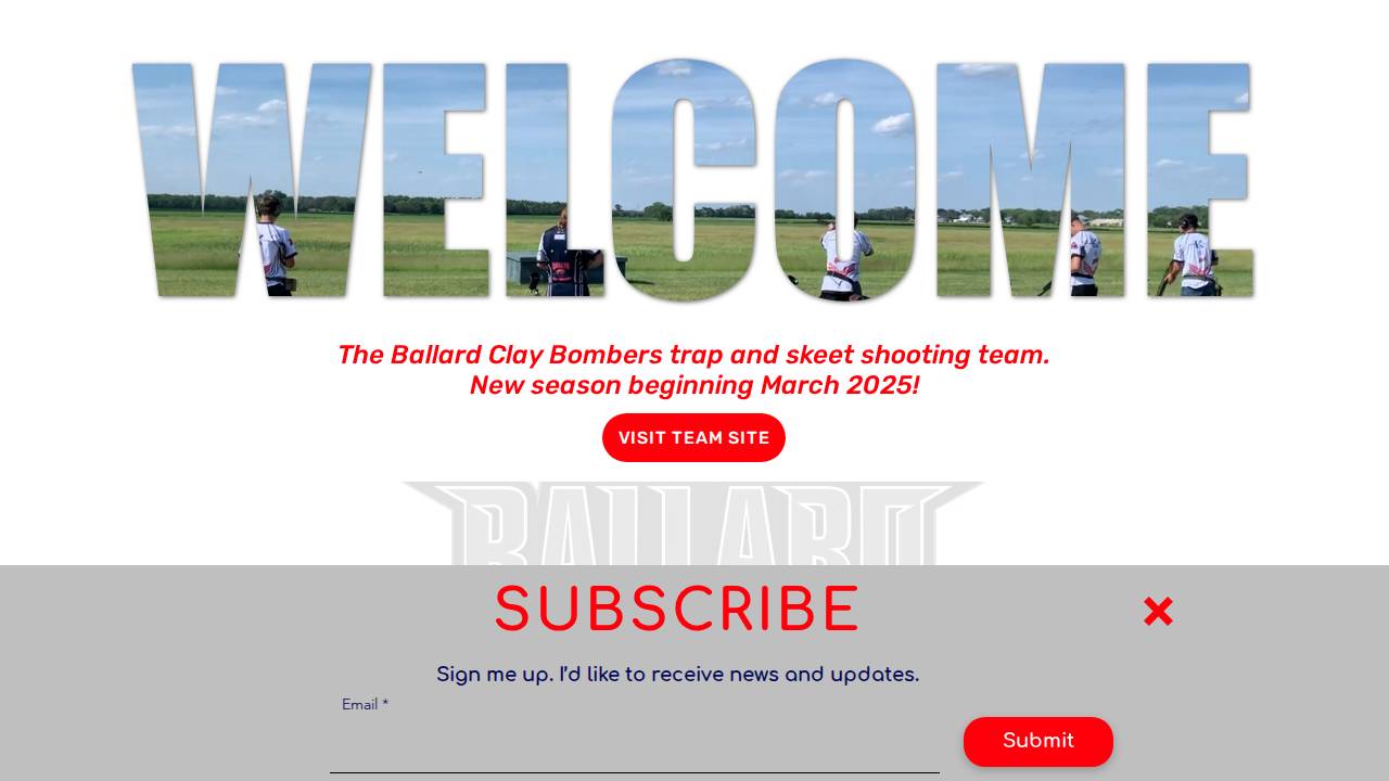 Ballard Clay Bombers INC website screenshot