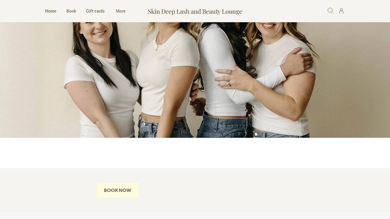Skin Deep Lash & Beauty Lounge website screenshot